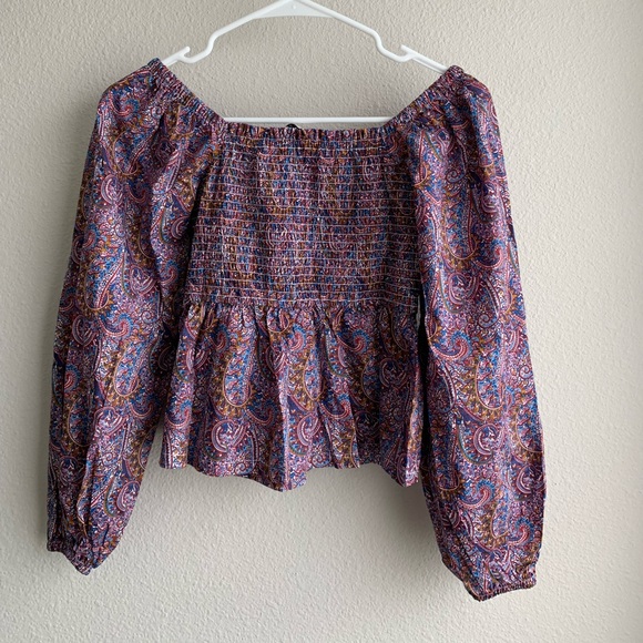 Puff-sleeve smocked top in Liberty® Tropical Prince print - Picture 5 of 5